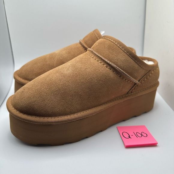 CUSHIONAIRE Women's Genuine Suede Cozy Mule Platform +Memory Foam 8.5 CHESNUT - Picture 3 of 8
